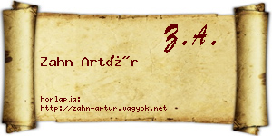 Zahn Artúr névjegykártya
